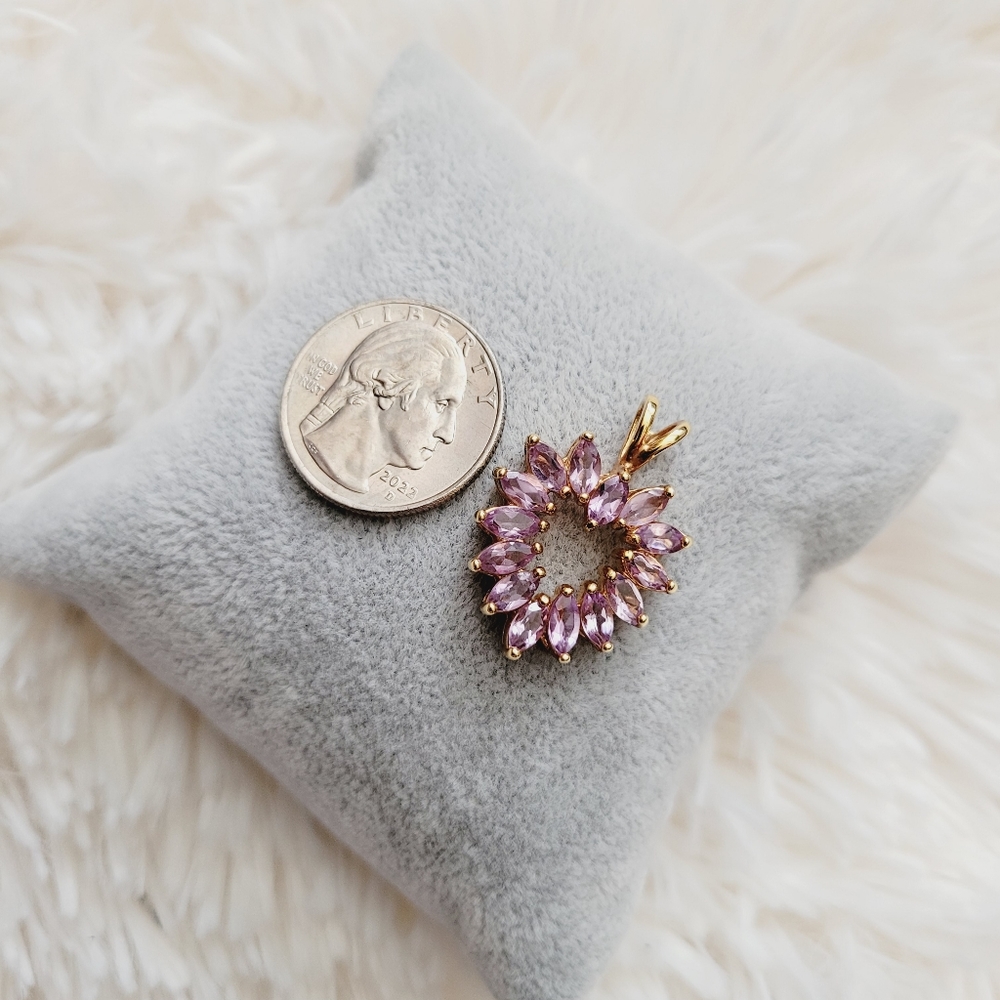 Gold Plated Amethyst Heart Pendant - Picture 8 of 9
